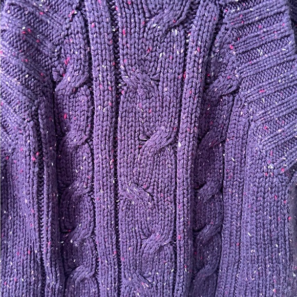 DECREE Cable knit marled  button front Purple sweater vest. Size L. - Picture 6 of 6